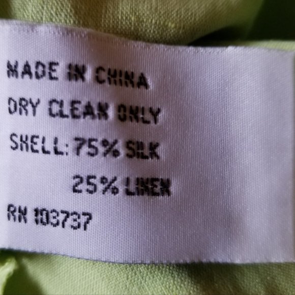 Talbots spring green silk/linen sleeveless dress with jacket and belt.  Size 6 - Picture 2 of 5